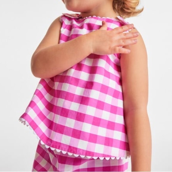 JACADI PARIS Baby Girl Gingham Shorts Set- Pink & White/ Size 6 Months - Picture 3 of 9